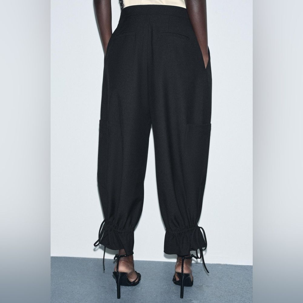 ZARA ZW COLLECTION CARGO PANTS WITH BOWS - Picture 7 of 8